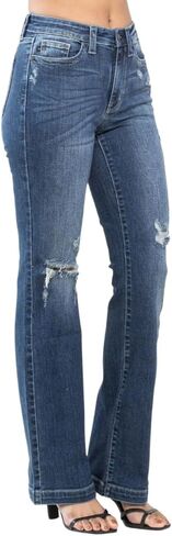 Judy Blue Mid Rise Hand Sand & Destroy Bootcut in Saudi Arabia