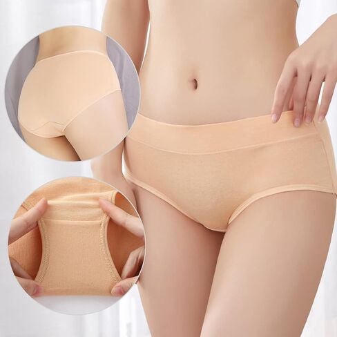 Buankoxy Women's 6 Pack Stretch Cotton Panties, Assorted Colors in Kuwait