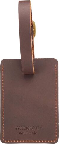 Ancicraft Leather Luggage Tags for Men Women with Privacy Flap Adjustable Strap and Steel Loop in Saudi Arabia