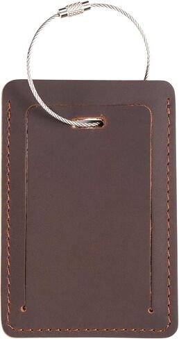 Ancicraft Leather Luggage Tags for Men Women with Privacy Flap Adjustable Strap and Steel Loop in Saudi Arabia