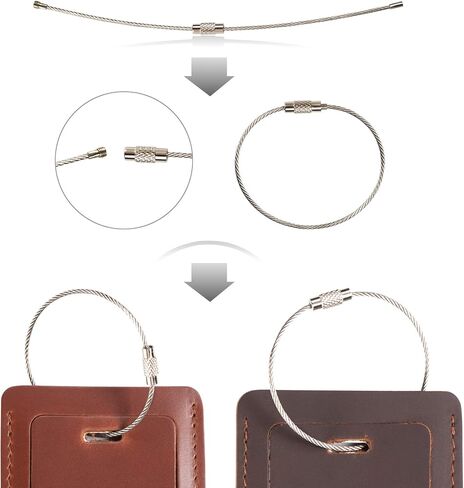 Ancicraft Leather Luggage Tags for Men Women with Privacy Flap Adjustable Strap and Steel Loop in Saudi Arabia