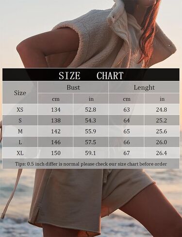 Women's Fleece Vest Oversized Sleeveless Fuzzy Sherpa Vests Outerwear with Pockets in Saudi Arabia