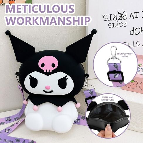 XFXATRJ Kawaii Kuromi Bag Cute Cartoon Shoulder Bag Anime Wallet for Girls Birthday Gifts in Saudi Arabia