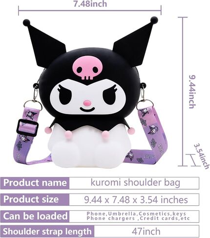 XFXATRJ Kawaii Kuromi Bag Cute Cartoon Shoulder Bag Anime Wallet for Girls Birthday Gifts in Saudi Arabia