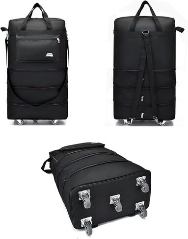 Gloyuda Expandable Foldable Luggage, 28‘’Suitcase with Spinner Wheels, Rolling Duffel Travel Bag, Large Capacity Collapsible Luggage, Rolling Backpack With 2 Luggage Handle Wrap and 1 Shoulder Strap in Kuwait