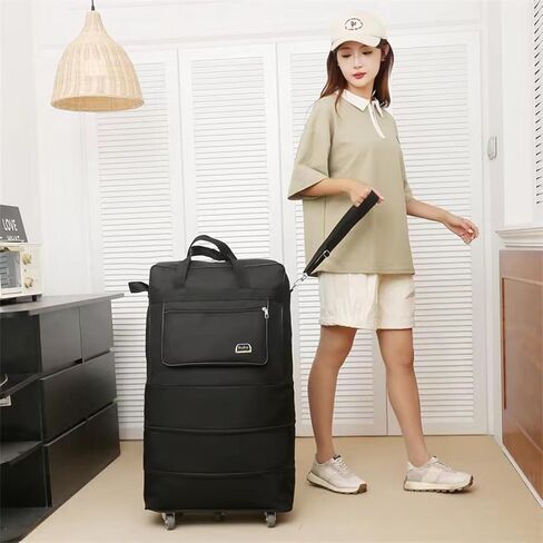 Gloyuda Expandable Foldable Luggage, 28‘’Suitcase with Spinner Wheels, Rolling Duffel Travel Bag, Large Capacity Collapsible Luggage, Rolling Backpack With 2 Luggage Handle Wrap and 1 Shoulder Strap in Kuwait