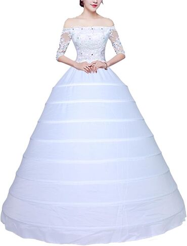 Crinoline Petticoat for Women Wedding 8 Hoop A-line Skirt Slips Prom Ball Gown Petticoat Underwear Slip in Saudi Arabia