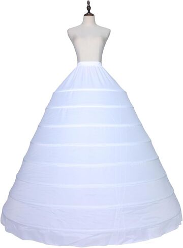 Crinoline Petticoat for Women Wedding 8 Hoop A-line Skirt Slips Prom Ball Gown Petticoat Underwear Slip in Saudi Arabia