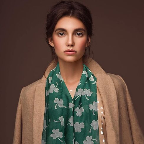 HGRTYXS 2 Pack Shamrock Scarf Irish Scarf St Patricks Day Accessories for Women Irish Clover Silky Stripe,Long Clover Scarf Irish Gifts for Women St.Patrick's Scarf Saint Patricks Day Accessories in Kuwait