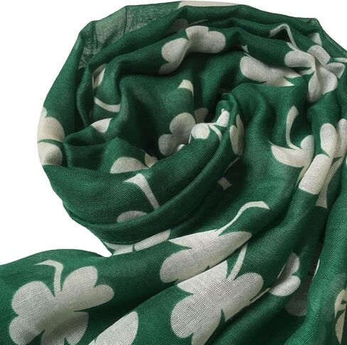 HGRTYXS 2 Pack Shamrock Scarf Irish Scarf St Patricks Day Accessories for Women Irish Clover Silky Stripe,Long Clover Scarf Irish Gifts for Women St.Patrick's Scarf Saint Patricks Day Accessories in Kuwait