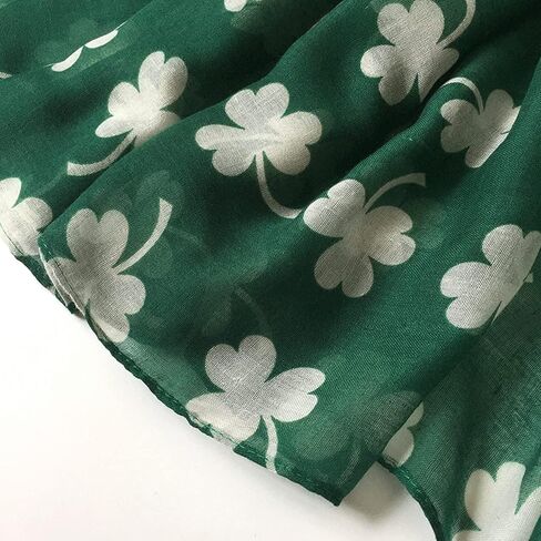 HGRTYXS 2 Pack Shamrock Scarf Irish Scarf St Patricks Day Accessories for Women Irish Clover Silky Stripe,Long Clover Scarf Irish Gifts for Women St.Patrick's Scarf Saint Patricks Day Accessories in Kuwait