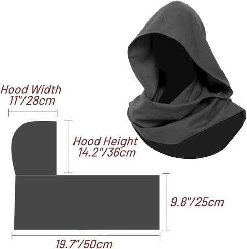 Medieval Linen Cowl Hood Scarf Vintage Rogue Cape Costume Accessory in Kuwait