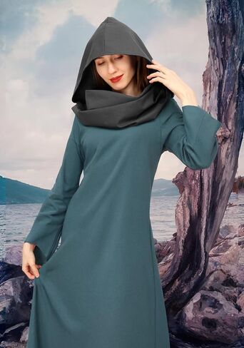 Medieval Linen Cowl Hood Scarf Vintage Rogue Cape Costume Accessory in Kuwait