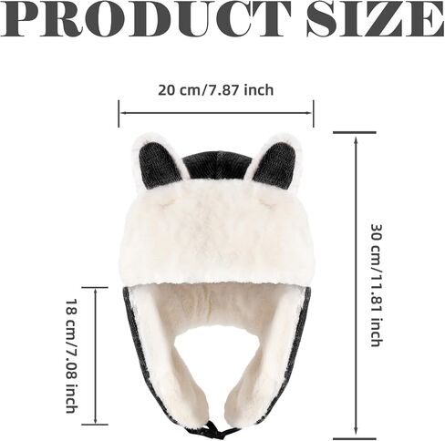 Winter Thickened Earflap Hat, Cute Outdoor Thick Warm Cat Ear Cap for Women in Saudi Arabia