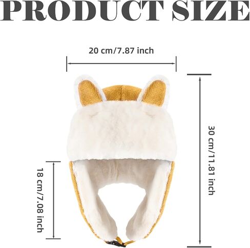 Winter Thickened Earflap Hat, Cute Outdoor Thick Warm Cat Ear Cap for Women in Saudi Arabia