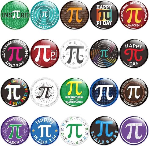 Dvbonike Mathematics Pi Day Button Pins - Math π Round Badge 3.14 Pinback International Day of Mathematics Decoration for School Classroom Activity Party Favor Supplies Clothe Bag Hat Accessory in Kuwait