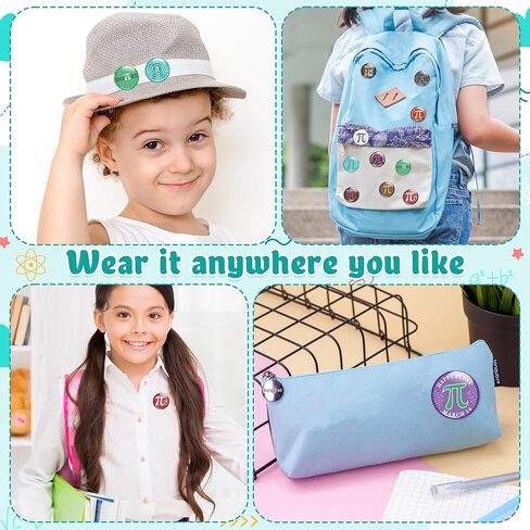 Dvbonike Mathematics Pi Day Button Pins - Math π Round Badge 3.14 Pinback International Day of Mathematics Decoration for School Classroom Activity Party Favor Supplies Clothe Bag Hat Accessory in Kuwait