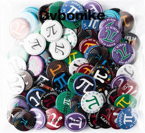 Dvbonike Mathematics Pi Day Button Pins - Math π Round Badge 3.14 Pinback International Day of Mathematics Decoration for School Classroom Activity Party Favor Supplies Clothe Bag Hat Accessory in Kuwait