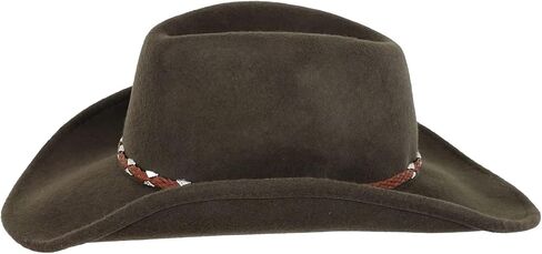 Outback Trading Men's Wallaby Durable Wool Western Cowboy Hat with Wire Brim & Hatband with Buckle in Saudi Arabia