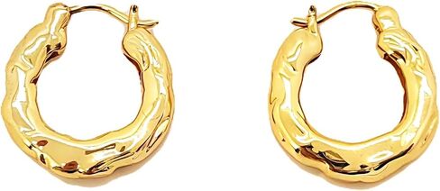 SHIMAO-Gold Hoop Earrings for Women,Niche Design Metal Texture Texture Small Ear Circle,Simple and Fashionable All High-grade Earrings in Saudi Arabia