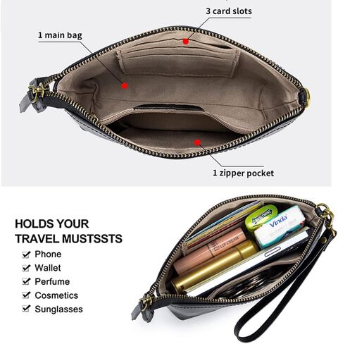 محافظ صغيرة من Lecxci للنساء، حقائب كروس، حقائب يد جلدية، محفظة بمقبض، حقيبة صغيرة على شكل صدفة in Kuwait