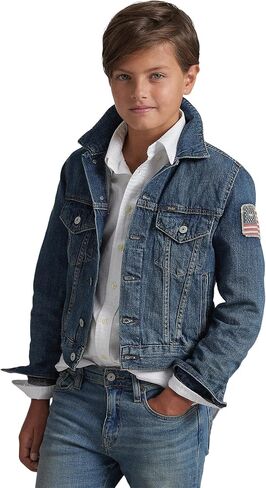 POLO RALPH LAUREN Boy's Cotton Denim Trucker Jacket (Big Kids) Gordon Wash LG (14-16 Big Kid) in Saudi Arabia