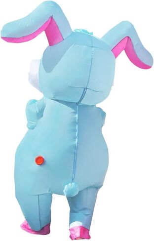 ZISUEX Blue Rabbit Inflatable Costume Easter Bunny Costume Adult Rabbit Blow Up Suit Easter Inflatable Costume in Kuwait