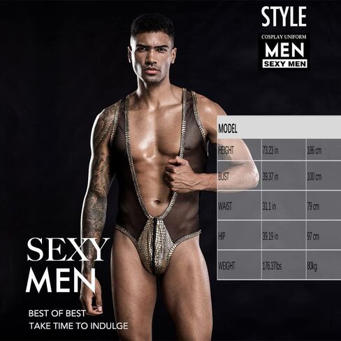 Men's Jockstrap Leotard Underwear Jumpsuits Mesh veststyle Bodysuit with zipper in Saudi Arabia