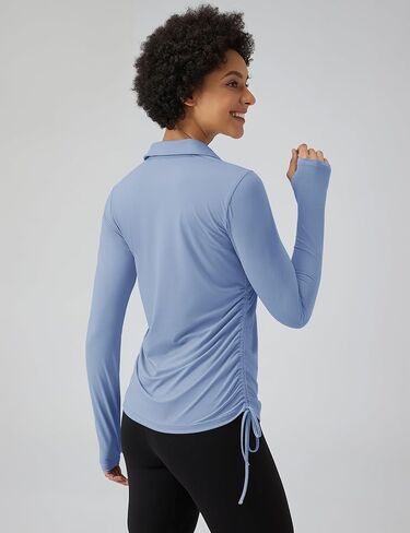 AKEWEI Women's Long Sleeve Shirts UPF 50+ Sun Protection Rash Guard Quarter-Zip Hiking Shirts Quick Dry UV Sun Shirt in Kuwait