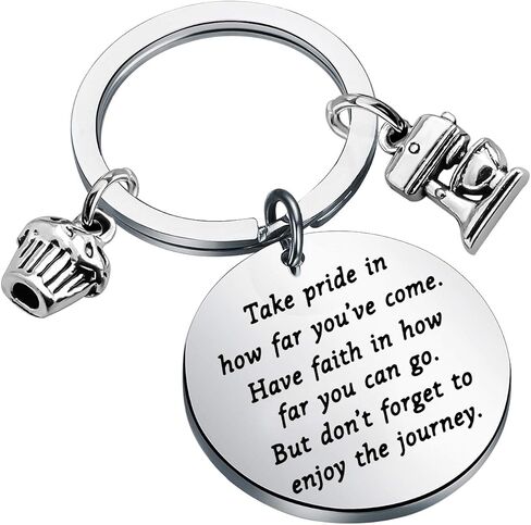 FUSTMW Baker Keychain Gifts Pastry Chef Bakery Jewelry Culinary Student Gift Baking Gifts Take Pride in How Far You Have Come in Saudi Arabia
