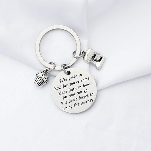 FUSTMW Baker Keychain Gifts Pastry Chef Bakery Jewelry Culinary Student Gift Baking Gifts Take Pride in How Far You Have Come in Saudi Arabia
