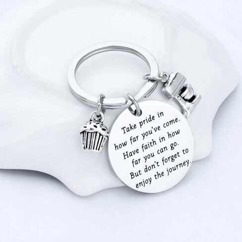 FUSTMW Baker Keychain Gifts Pastry Chef Bakery Jewelry Culinary Student Gift Baking Gifts Take Pride in How Far You Have Come in Saudi Arabia