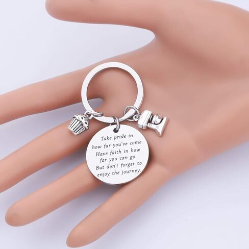 FUSTMW Baker Keychain Gifts Pastry Chef Bakery Jewelry Culinary Student Gift Baking Gifts Take Pride in How Far You Have Come in Saudi Arabia