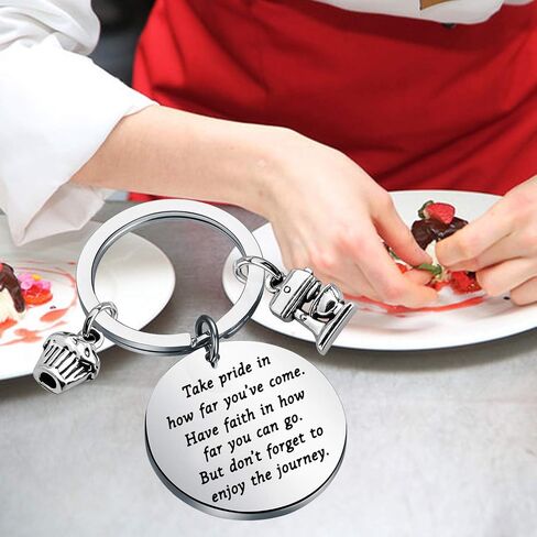 FUSTMW Baker Keychain Gifts Pastry Chef Bakery Jewelry Culinary Student Gift Baking Gifts Take Pride in How Far You Have Come in Saudi Arabia