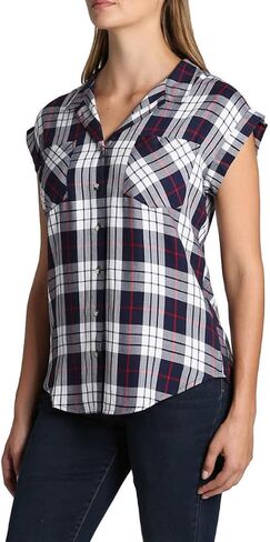 Jachs Women's Cap Sleeve Button Down Shirt - Short Sleeve Printed Blouse in Saudi Arabia