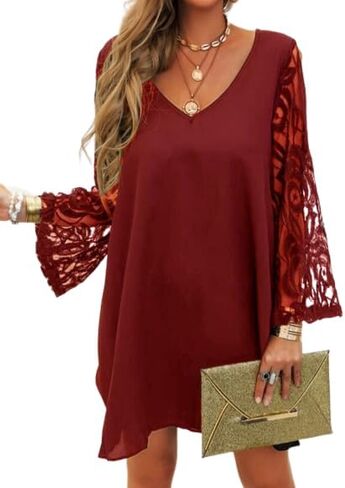 Jane's Sleeve Tulle V Neck Sandy Fabric Dress - Elegant Women's Dress Sandy Fabric in Saudi Arabia