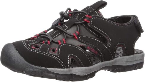 Northside Boys' Burke SE Fisherman Sandal, black/red, 11 M US Toddler in Saudi Arabia