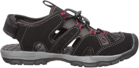 Northside Boys' Burke SE Fisherman Sandal, black/red, 11 M US Toddler in Saudi Arabia