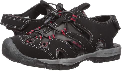 Northside Boys' Burke SE Fisherman Sandal, black/red, 11 M US Toddler in Saudi Arabia