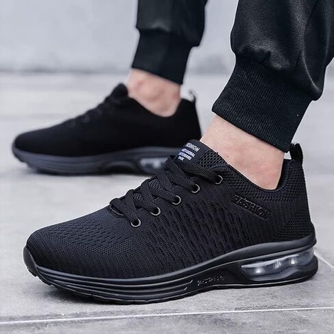 Men's Shoes Non Slip Shoes Slip on Sneakers Walking Shoes Black Red Athletic Lightweight Mesh in Saudi Arabia