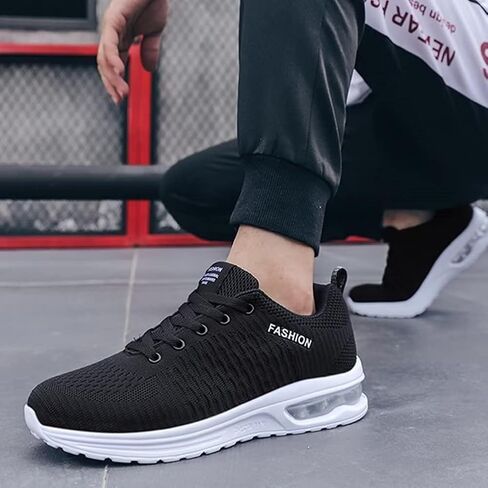 Men's Shoes Non Slip Shoes Slip on Sneakers Walking Shoes Black Red Athletic Lightweight Mesh in Saudi Arabia