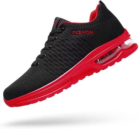 Men's Shoes Non Slip Shoes Slip on Sneakers Walking Shoes Black Red Athletic Lightweight Mesh in Saudi Arabia