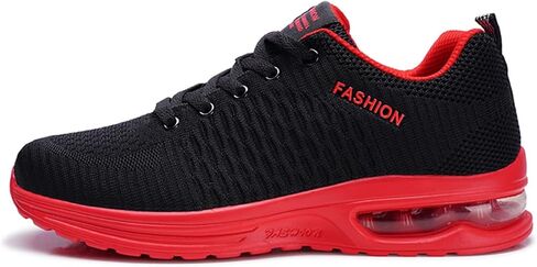 Men's Shoes Non Slip Shoes Slip on Sneakers Walking Shoes Black Red Athletic Lightweight Mesh in Saudi Arabia