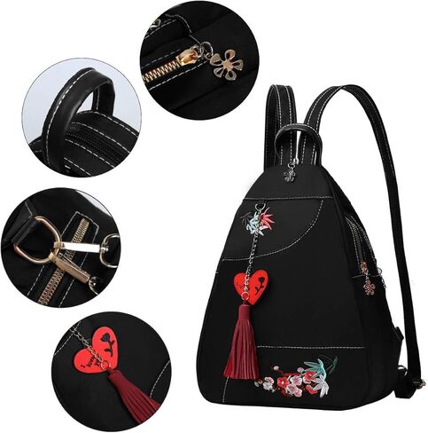 Eshow Small Backpack Purse for Women Nylon Backpack Purse - 2 Way Convertible Casual Backpacks Hobo Handbag in Kuwait