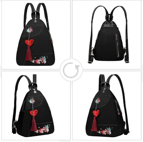 Eshow Small Backpack Purse for Women Nylon Backpack Purse - 2 Way Convertible Casual Backpacks Hobo Handbag in Kuwait