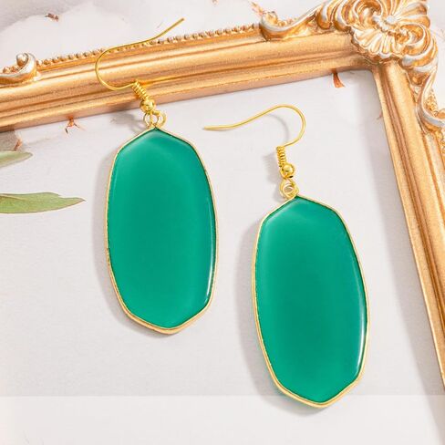 SELOVO Crystal Stone Statement Earrings Fishhook Drop Dangle Earrings Gold Tone in Saudi Arabia