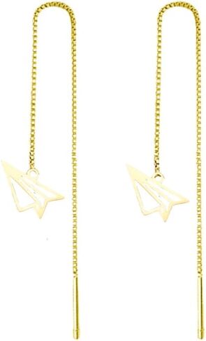 RUIZHEN Personality Airplane And World Map Long Chain Threader Drop Dangle Earrings for Girls Travel Jewelry in Saudi Arabia