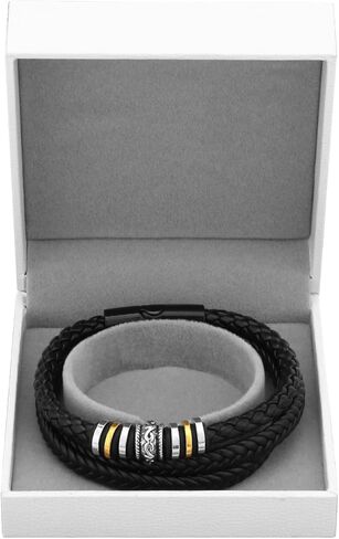 wynameleri Mens Leather Bracelet with Stainless Steel Clasp Jewelry Multi-Layer Braided Men Wrist Cuff Bracelet in Saudi Arabia