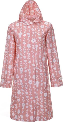 معطف مطر طويل خفيف الوزن للنساء من QZUnique مقاوم للماء وقابل للتعبئة بسحاب مع غطاء للرأس in Kuwait