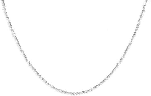 Bling Bling NY Unisex Anti-Tarnish Micro Skinny 2mm Real Solid 925 Sterling Silver one Row Tennis Chain AAA CZ Choker Necklace 16-30" Bracelet 6.5-8.5'' Anklet 9-10'' in Saudi Arabia
